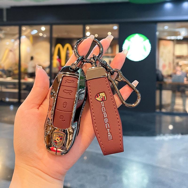 Zinc Alloy Car 3/4 Buttons Case Key Cover Protection Shell For Porsche Cayenne Panamera Macan Cayman 911 718 918 958 Accessories