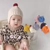 Cute Small Pompom Baby Hat Warm Ear Protection Knitted Cap For Toddler Girls Boys Solid Beanie Autumn Winter Baby Bonnet