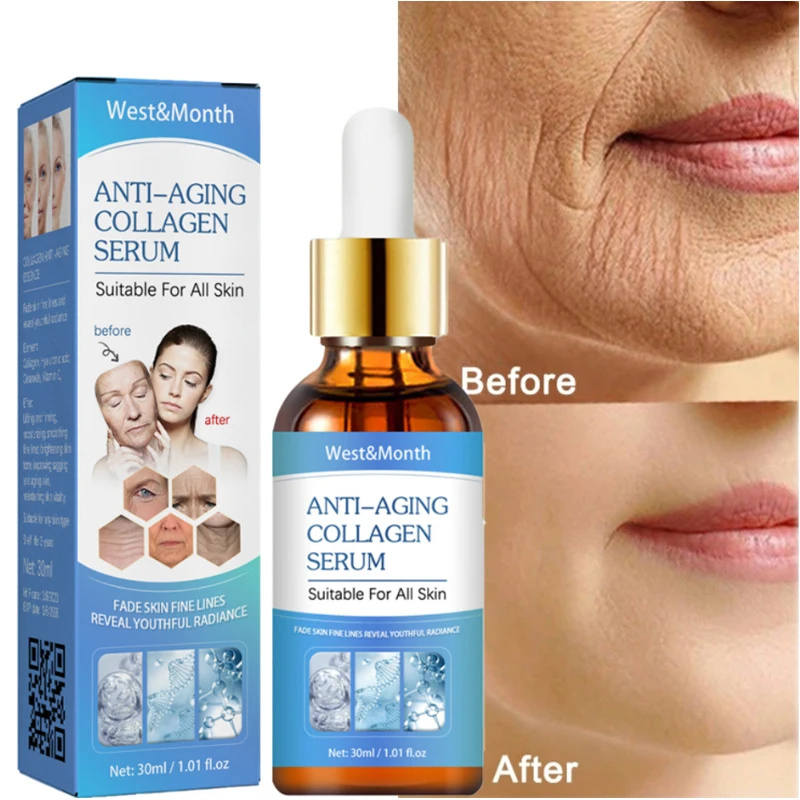 Collagen Face Serum Wrinkle Remover Facial Anti-aging Moisturizing Brighten Fade Fine Lines Whitening Cream Skin Care