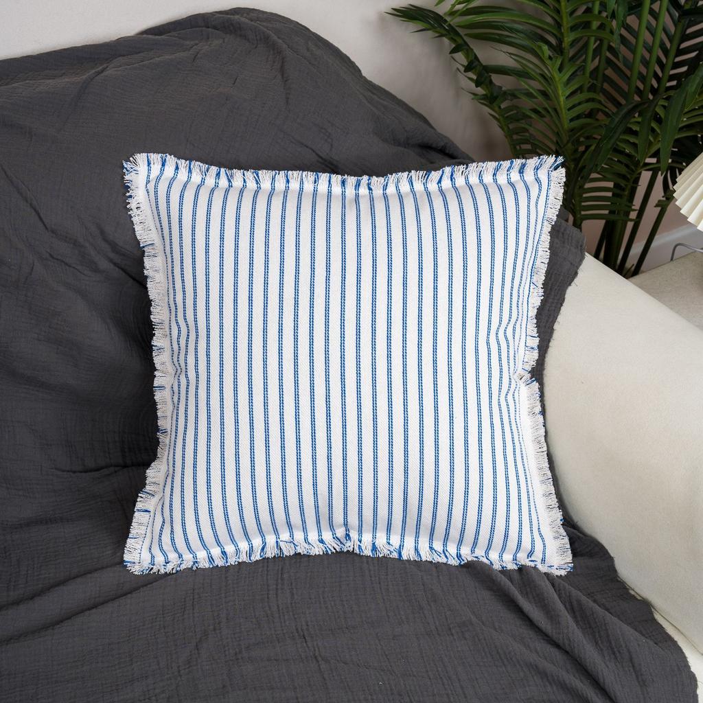 Подушка в полоску, простая подушка с ветром и бахромой, наволочка для подушки с рисунком в виде песка