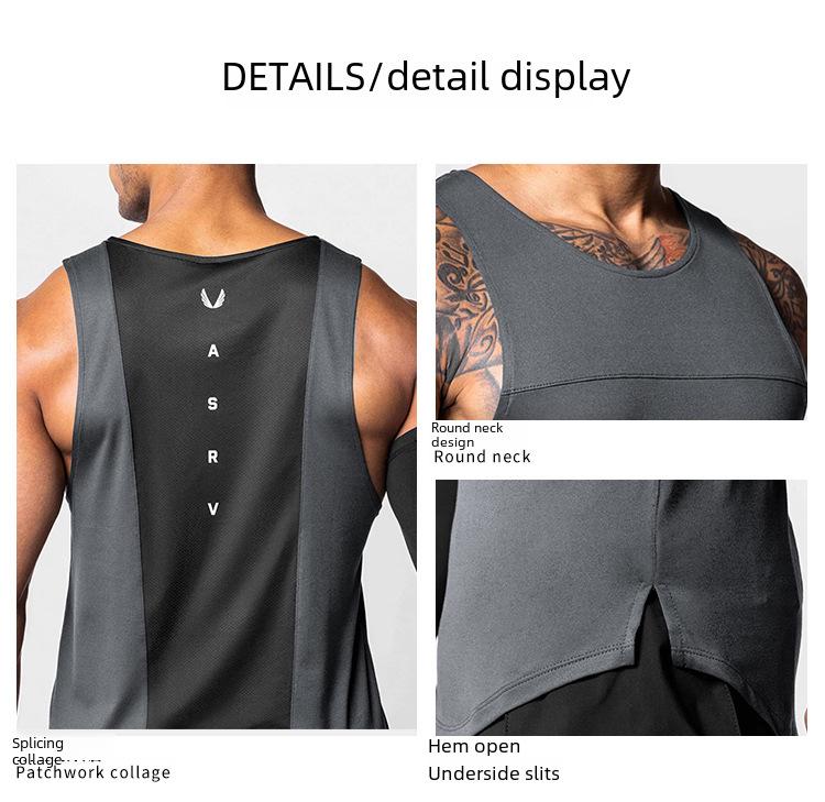 Мужской летний эластичный жилет для фитнеса - стильная футболка без рукавов с принтом