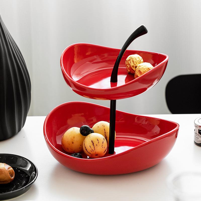 Fruit Shape Design Decorative Fruit Plate Decorative Countertops Light Luxury High-End Multi-layerCeramic Fruit Plate Home