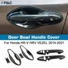 Накладка на ручку двери автомобиля для Honda HR-V HRV VEZEL 2014- Углеродное волокно Хромированная отделка Стайлинг Декоративные Аксессуары