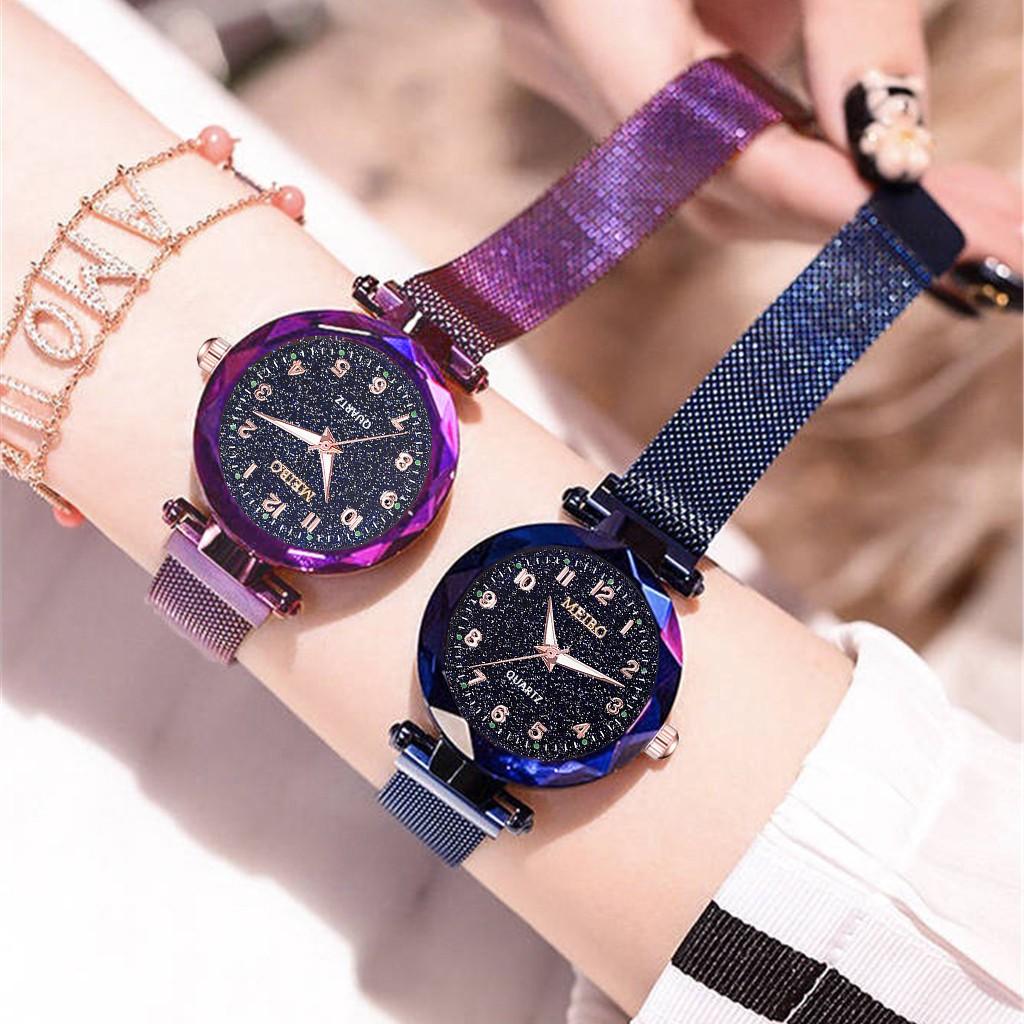 Модные женские кварцевые часы с плоским стеклом и магнитной пряжкой