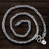 New Men Silver Necklace Plate Retro Pattern Personality Trendy Men Thick and Long Jewelry Accessory for Boyfriends