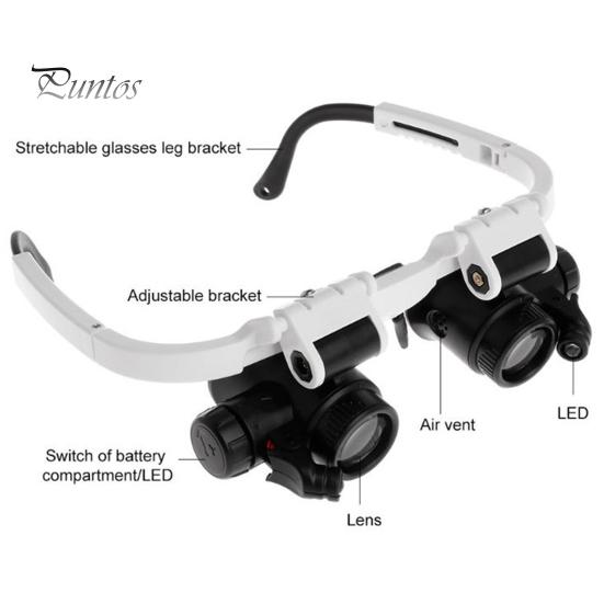 Увеличительные очки со светодиодной подсветкой, улучшенная видимость, складная конструкция, увеличительное стекло для ремонта часов с растягивающимся держателем для очков