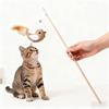 Натуральный сизалевый дразнилка-палочка для   с игрушкой-мышкой/тыквой/рыбкой, колокольчиком, перьями, эластичной веревкой, прочной деревянной палочкой-игрушкой для