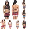 Women Sexy Cosplay Lingerie Student Uniform Set Ladies Crop Top Shirt Costume