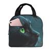 Cute Black Kitten And Butterfly Insulated Lunch Bag for Kids School Cooler Thermal Food Box Tote Portable Lunch Boxes Container