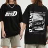Футболки с рисунком унисекс и WoUnisex из хлопка Японский аниме Drift AE86 Inifirst D Летние повседневные футболки свободного покроя Уличная одежда