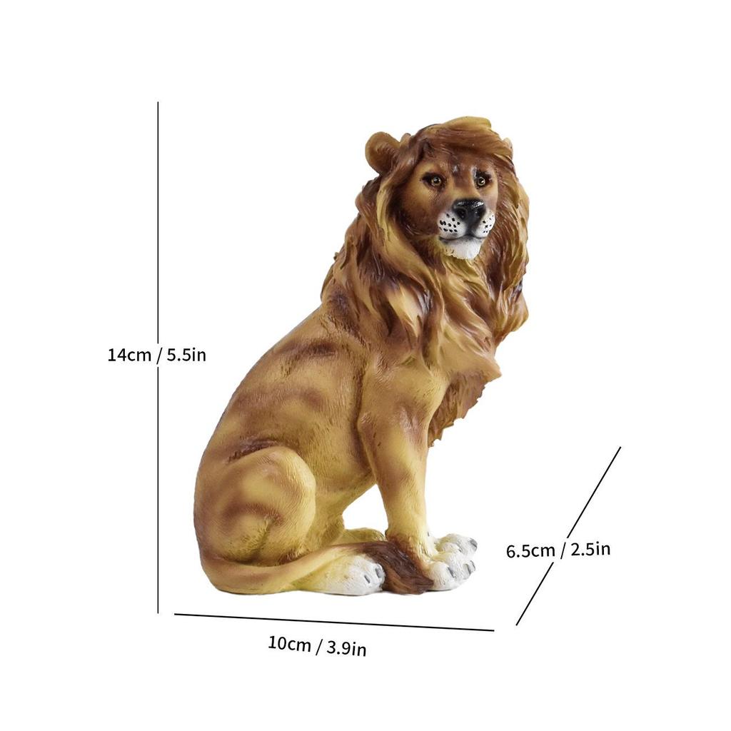 Elegant Male Lion Resin Ornament for Office or Home Decor