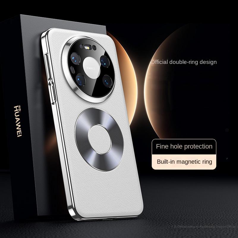 Роскошный чехол из веганской кожи для Huawei Mate 80 Pro Max 80 Pro 70 Pro + Mate 60 pro Двойное кольцо Магнитная защита объектива