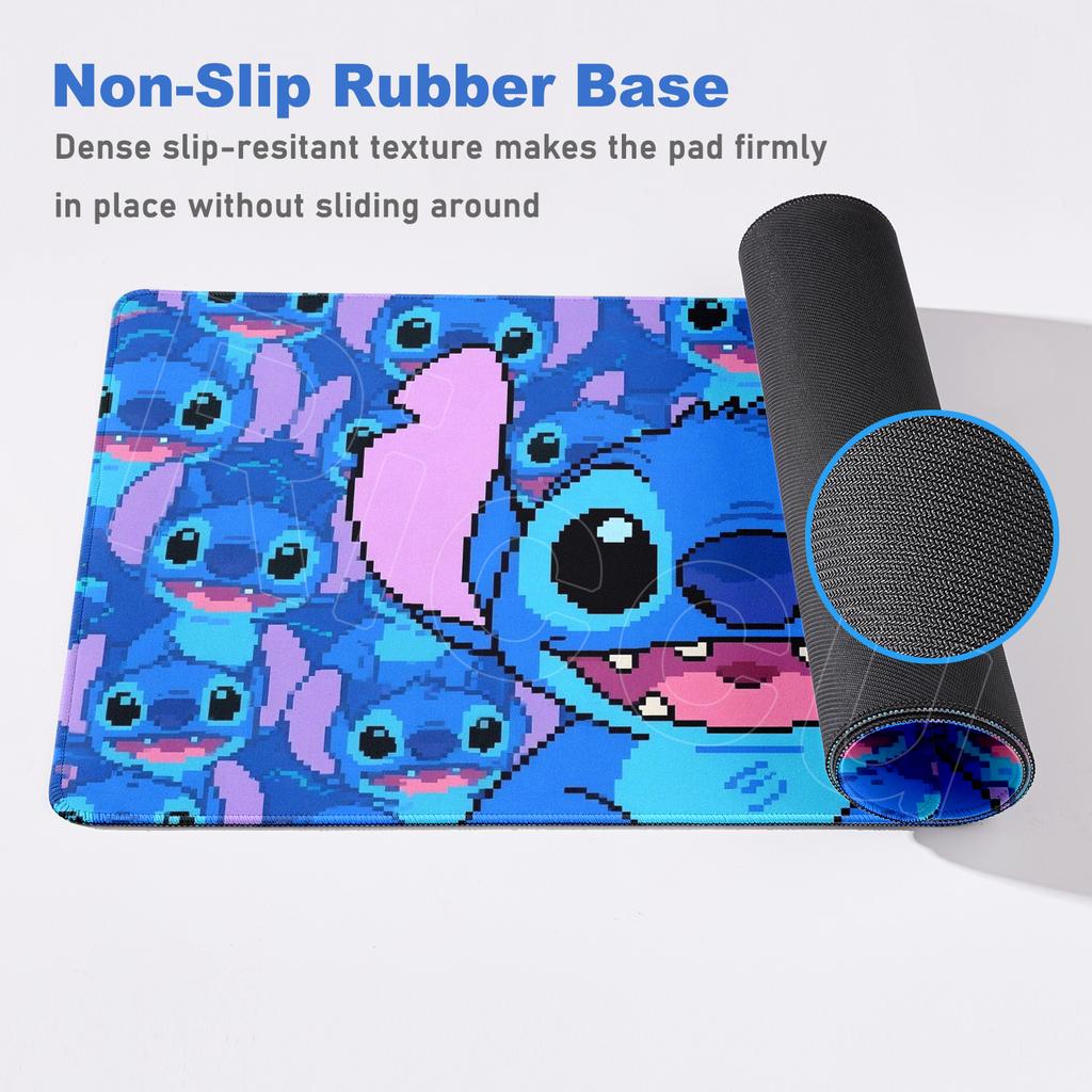 New Cute Wallpaper Stitch Mousepad Kawaii PC Keyboard Mouse Pad Laptop Gaming Accessories XXL Lockeage Non-slip Rubber Desk Mat