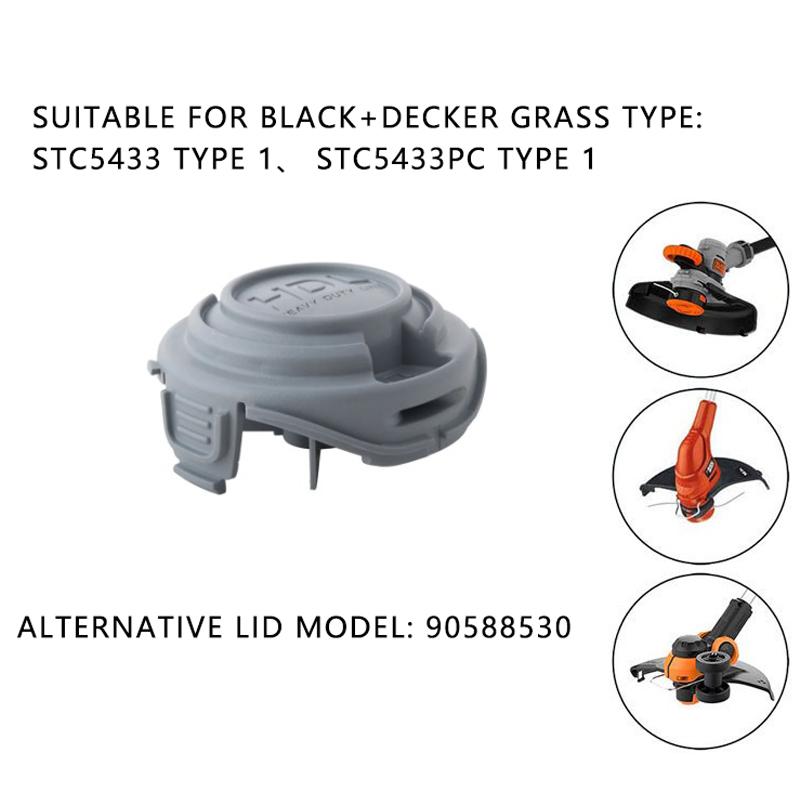 3Pcs For Black & Decker STC5433 Type 1/STC5433PC Type 1 HDL ABS Line Spool Caps, 90588530