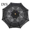 Fashionable Daily Travel Parasol Vintage Gothic Lace Umbrella, Black Bridal for Halloween Elegant Hollow Embroidery Umbrella Witch Cosplay,
