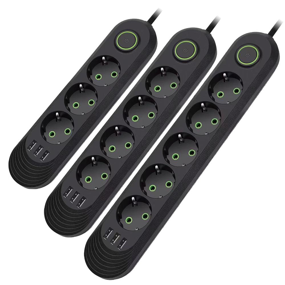 EU Plug AC Outlet Smart Home Multiprise Power Strip Extension Cord Electrical Socket Network Filter With USB C PD Fast Charging