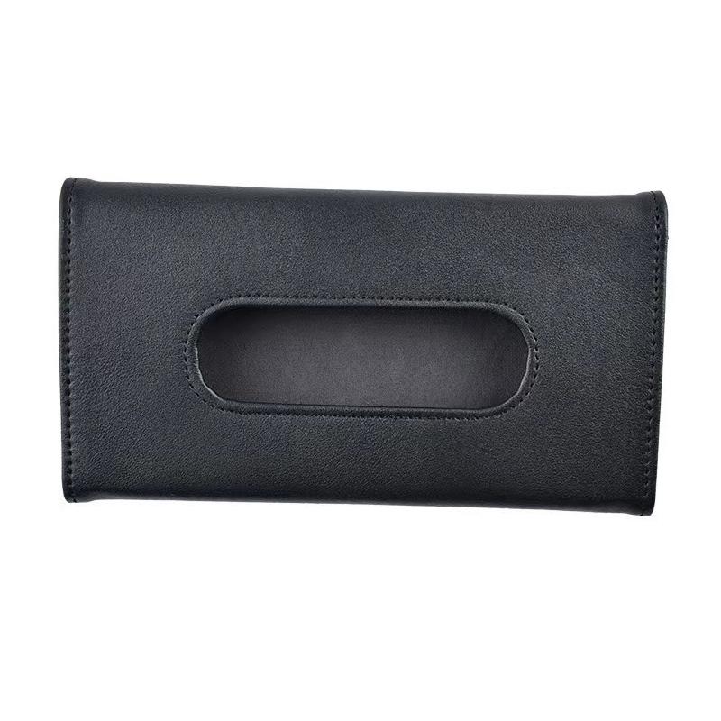 Car Visor Tissue Holder PU Leather Hanging Paper Towel Clip Napkin Holder Backseat Tissue Case Auto Interior Accessories