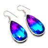 Bi-Color Tourmaline Gemstone Handmade 925 Sterling Silver Earring 1.97" E7k28
