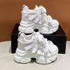 Fashion 10CM Women Mesh Chunky Sneakers Autumn High Platform Shoes High Heels Wedges Casual Shoes Woman Breathable Sports Dad Sneakers