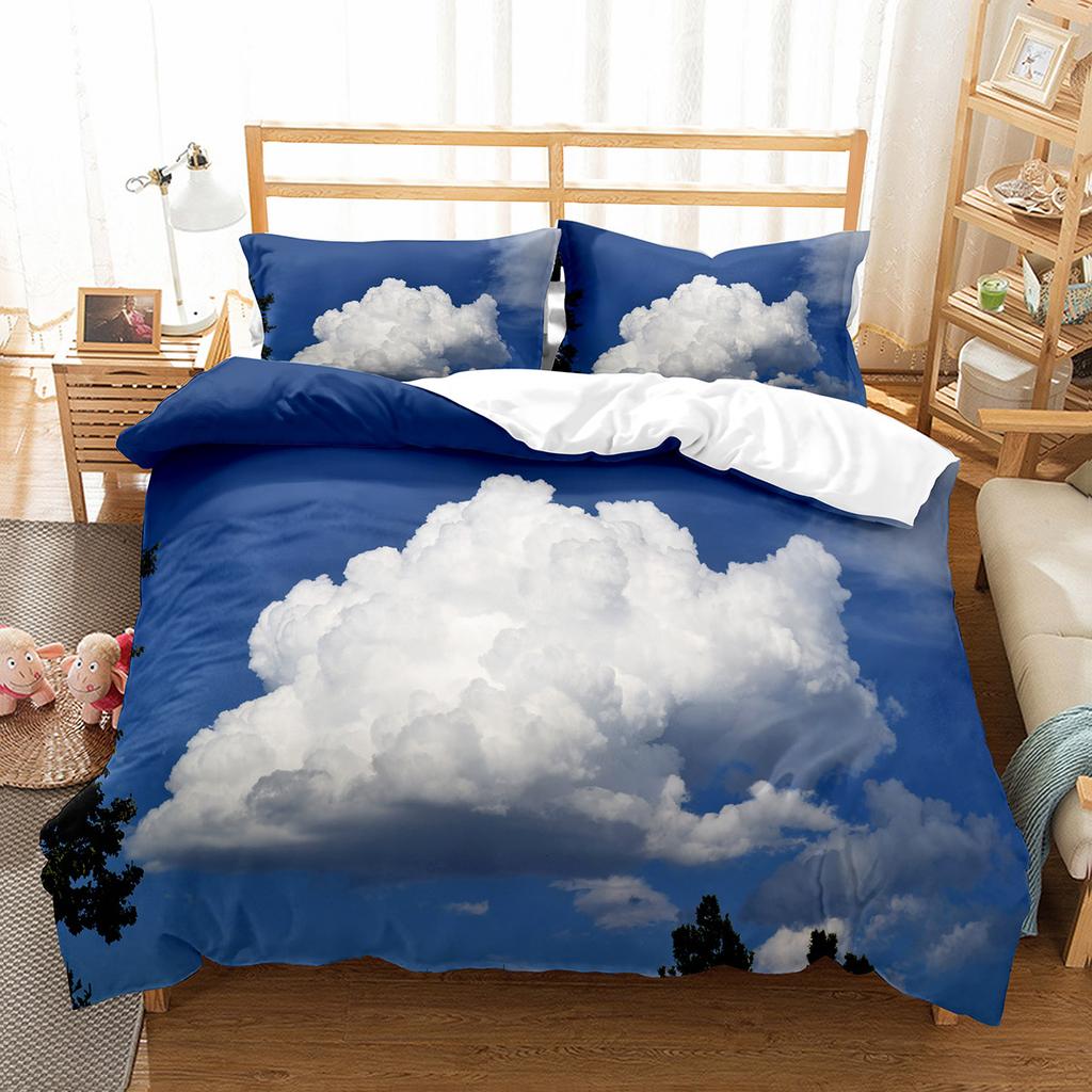 White Cloud Duvet Cover Collection Comforter Cover Twin Full King Size For Kids Teens Adults Bedroom Decor Bedding Collection With Pillowcase