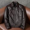Pure First-layer Yellow Cowhide Leather Jacket Men's Simple Casual Short Leather Jacket