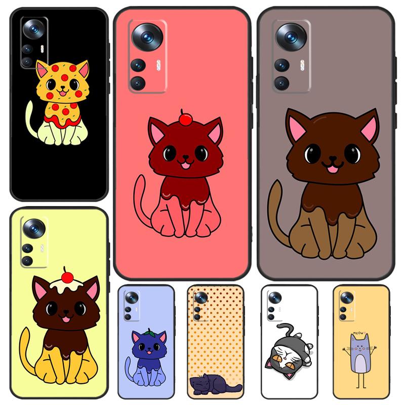 Милый чехол Kawaii Blueberry Cat для Xiaomi 13T Pro 12T 11T 12 14 13 Lite 12X POCO F5 X3 X5 Pro X4 F4 M5 M5s F3