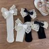 1 Piar Fashion Sweet Cool Calf Sock for Children Girl Candy Color Bowknot Style Knee High Sock for Toddler Kids Clothes