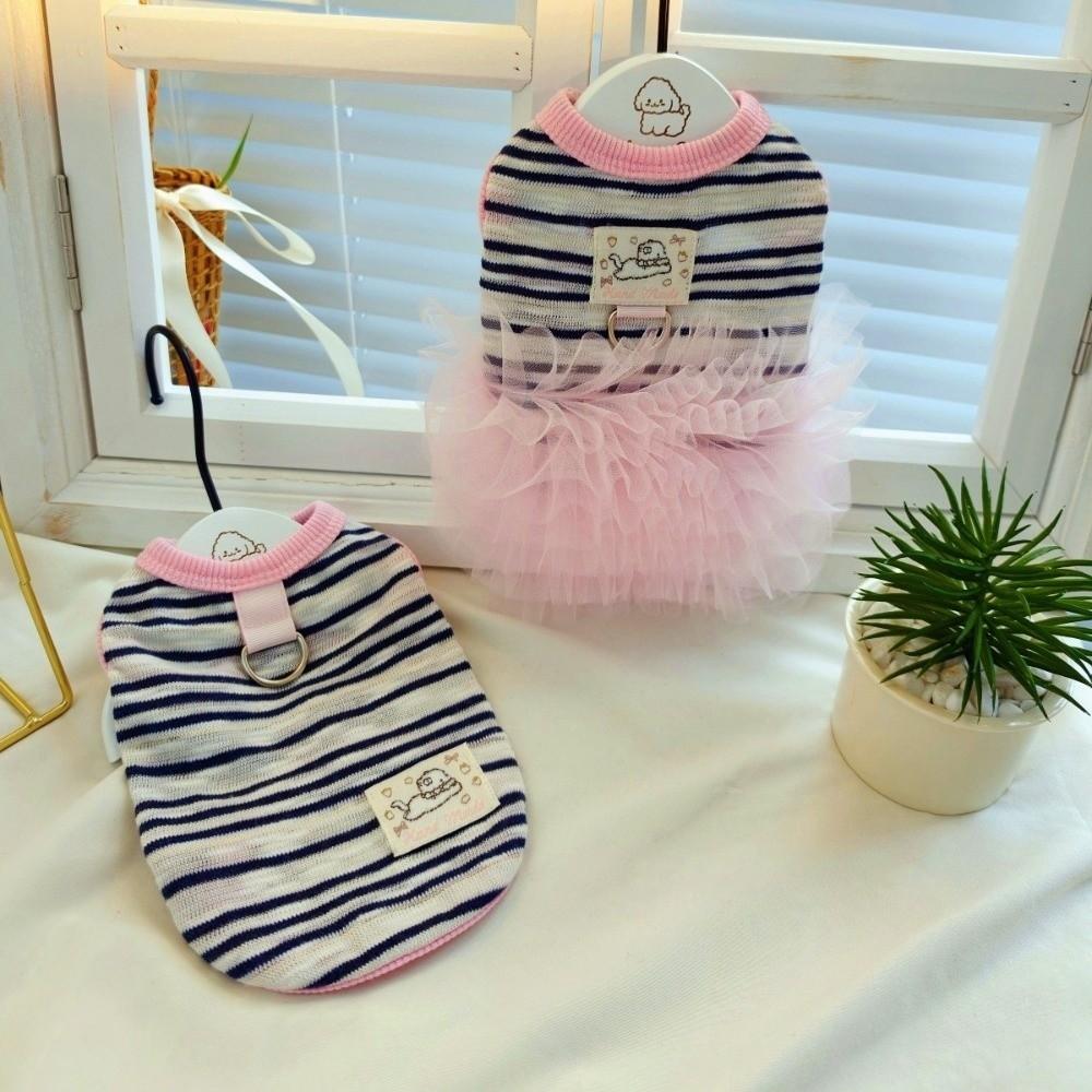 Thin Breathable Dog Cooling Vest Sweet Style Pet T-shirt Pet Strap Puff Skirt Daily Walk