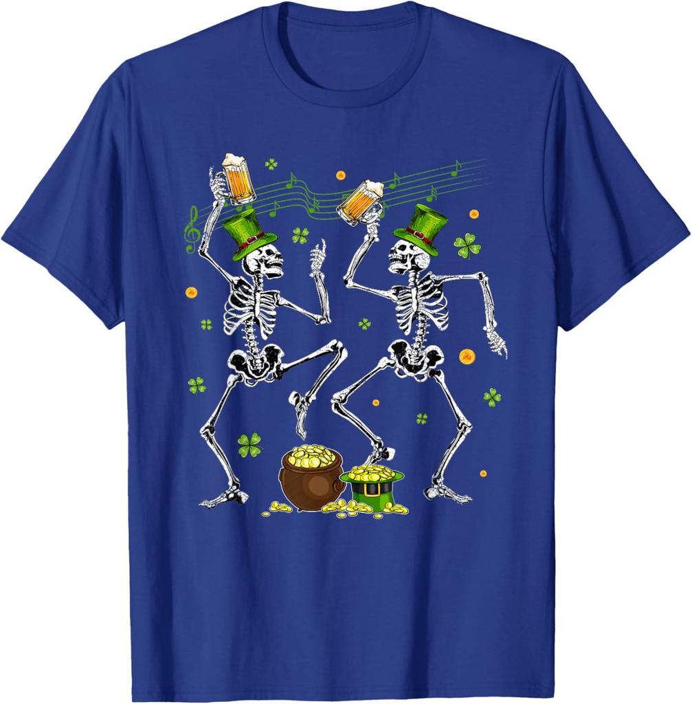 Dancing Skeletons Leprechaun Drinking St Patrick's Unisex T-Shirt