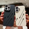 Простой матовый чехол для телефона TPU с принтом маршрута самолета для iPhone 16 Pro Max 15 Plus 14 Pro 13 12 11 кожаная текстура противоударный тонкий мягкий бампер