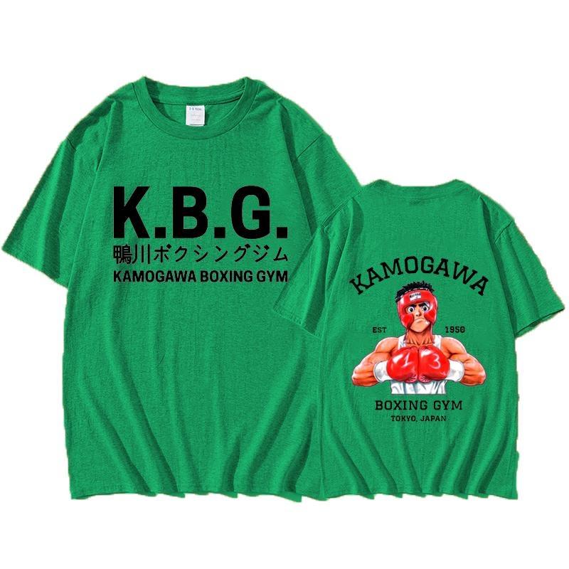 New Hajime No Ippo Kamogawa Boxing Gym T Shirt Men's Fashion Anime Printed Tees Casual Outdoor Personality Loose Short Sleeve