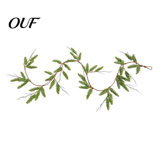 Wall Hanging Ivy Vine Christmas Artificial Pine Garland, Real Touch Norfolk Faux Greenery Winter Table Centerpiece Cypress Garland for Mantel