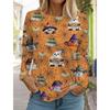 Halloween Women's Long Sleeve Cute Pumpkin Head 3D Pattern T Shirt  Autumn Fashion  Women's Top Harajuku  Pullover Clothing