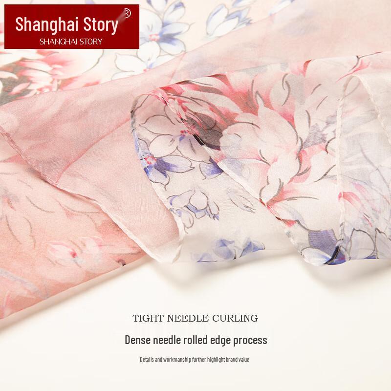 Shanghai Story 100% Mulberry Silk Chiffon Scarf & Shawl