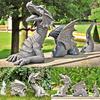 Lawn Sculpture Gothic Fantasy Dragon Figures Art Garden Patio Lawn Statues Decoration Dragon Sculptures Resin Giant