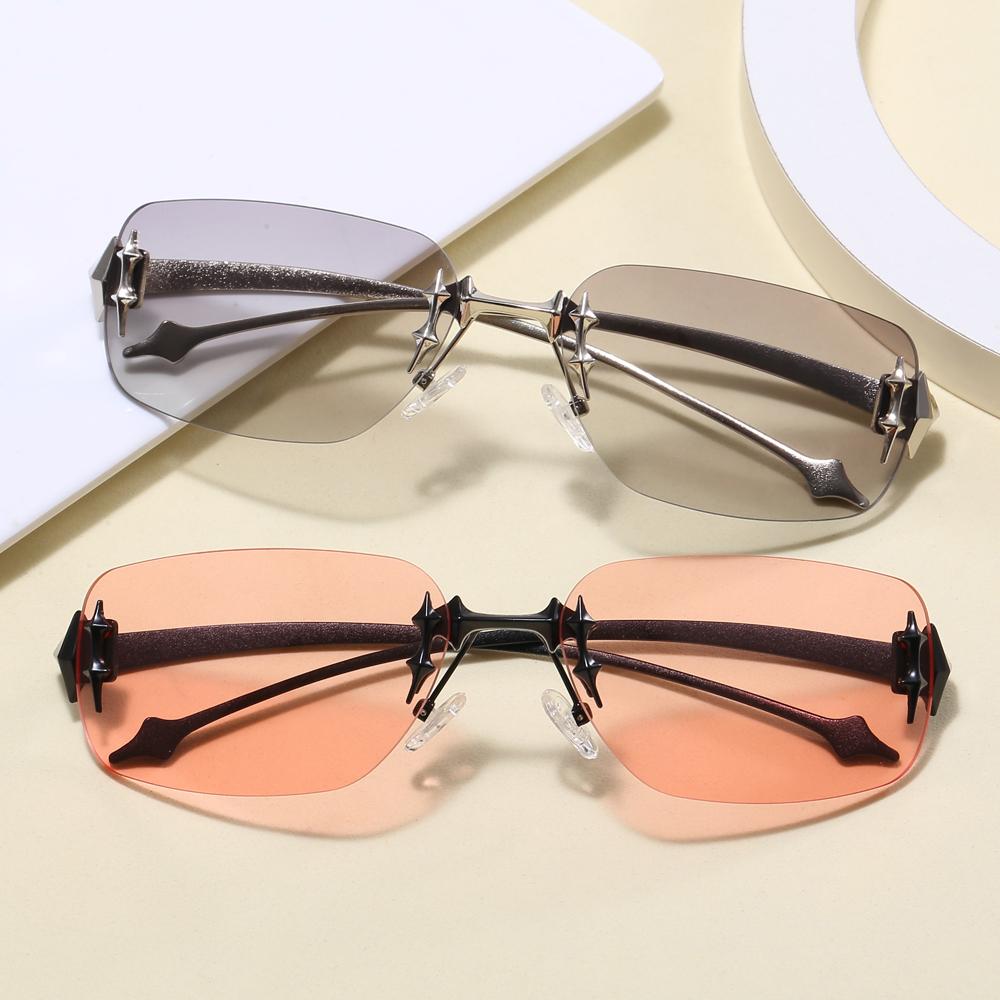 Superhot Eyewear 23006 Модные 2024 Ретро Без Ободка Овальные Прямоугольные Для Отдыха На Природе Фото Декоративные Солнцезащитные Очки