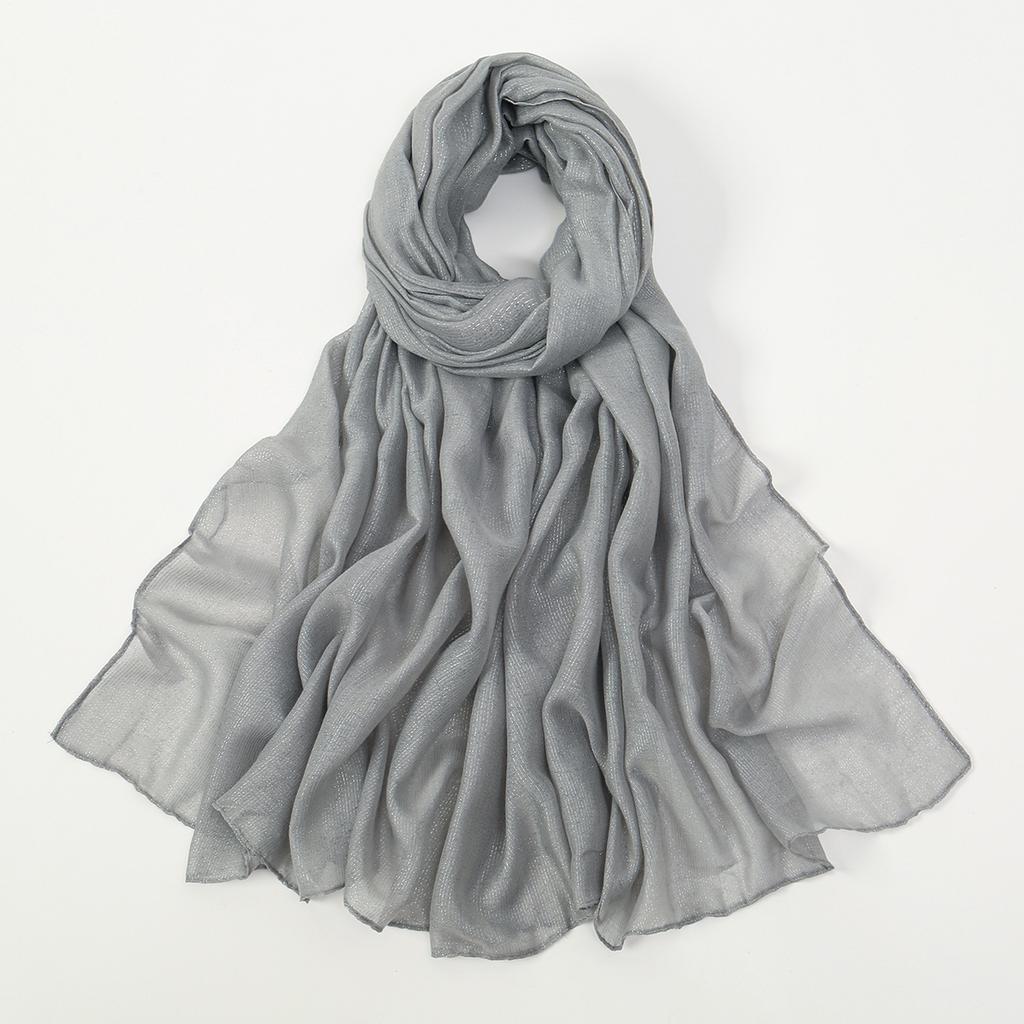 Big Size Pleated Shimmer Cotton Hijab Scarf For Women Muslim Long Shawls Solid Headscarf Wraps Islamic Headband Turban 180*90cm