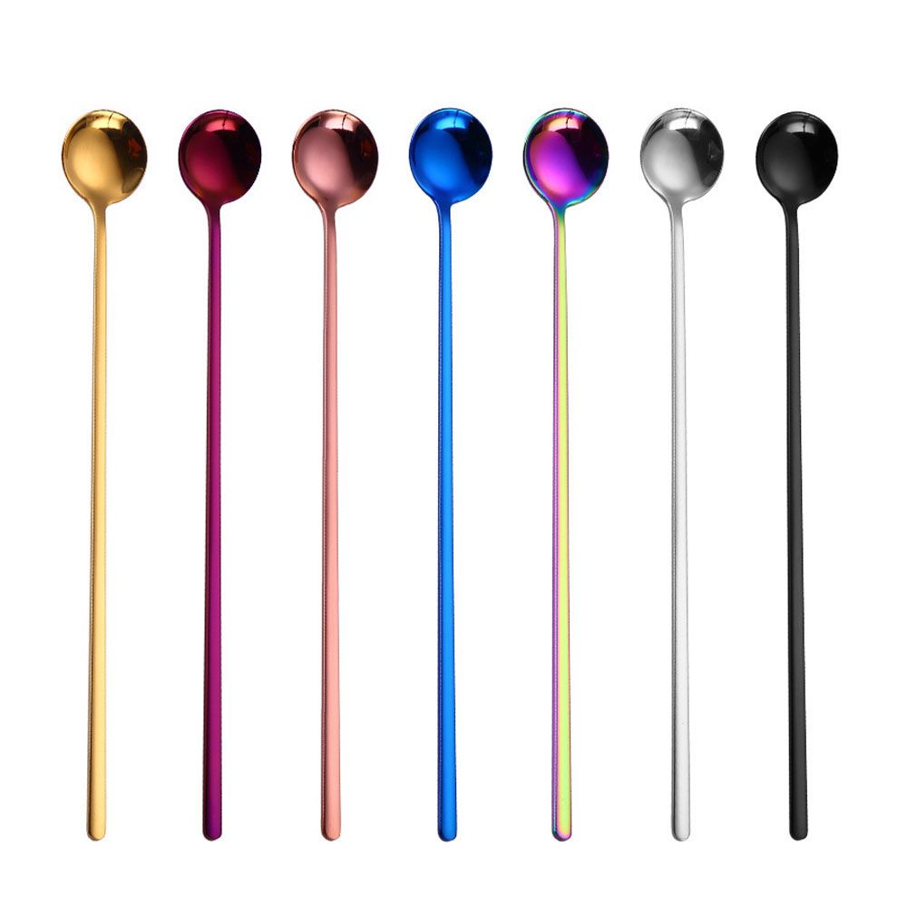 Multicolor Kitchen Supplies Stainless Steel Tableware Ice Cream Spoons Stir Spoon Coffee Scoop