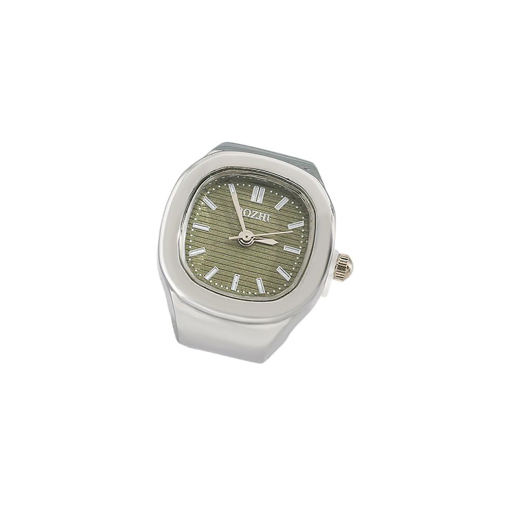 Часы-кольцо Модные квадратные часы в форме кольца Индивидуальность Креативное ретро-кольцо в стиле Электронные часы