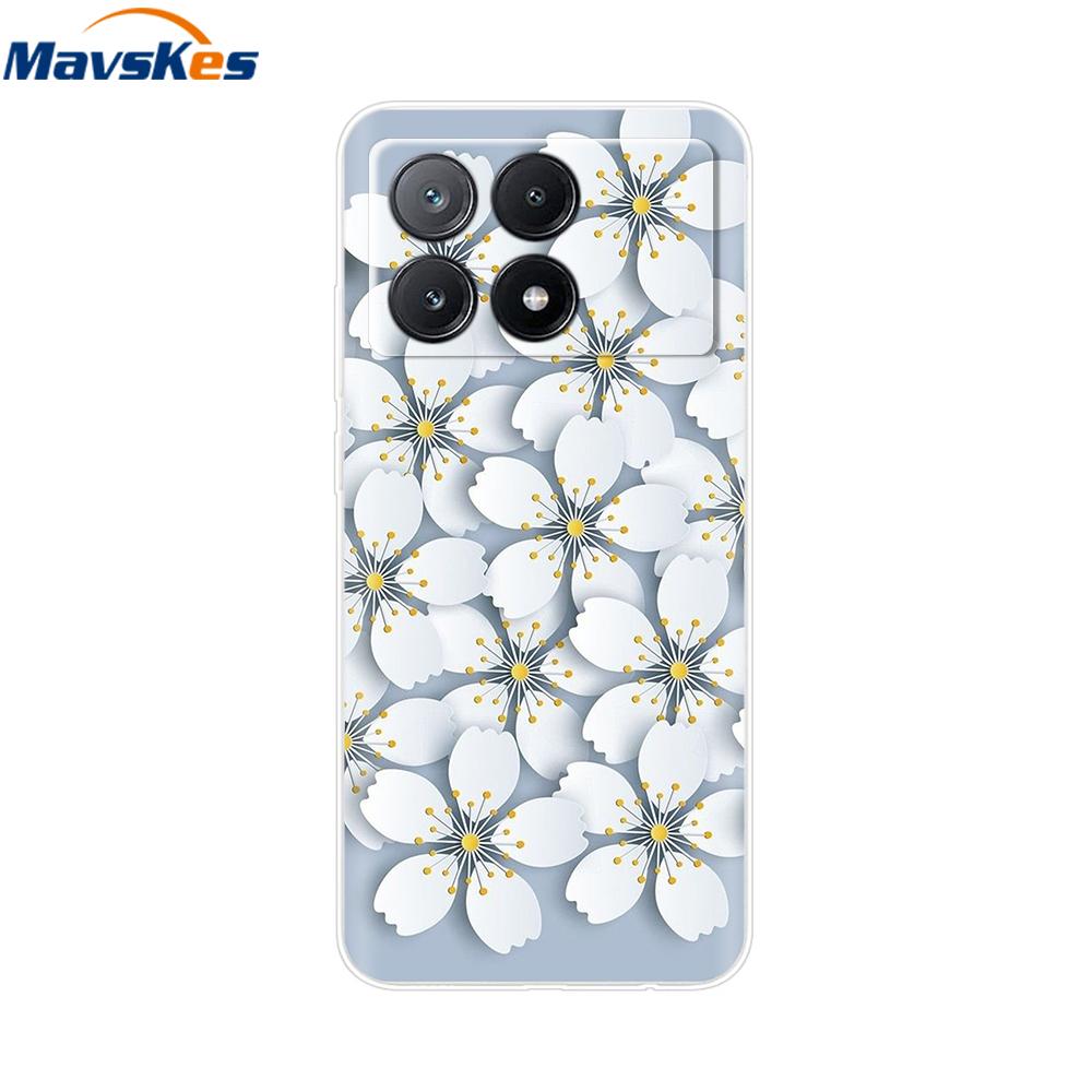 Чехол для мобильного телефона Для Poco X6 Pro Чехол-крышка Милые Прозрачные Мягкие Силиконовые Чехлы Для Poco X6 Pro Чехол PocoX6 Pro Задняя Крышка Fundas