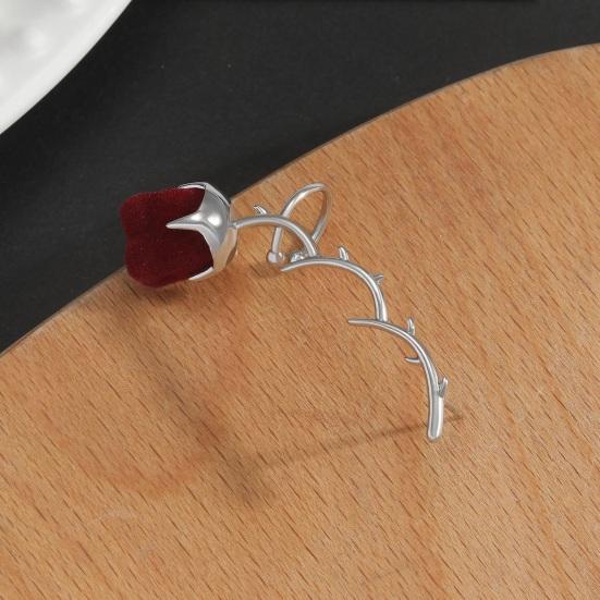 Rose Flower Ear Cuff Non-Piercing Ear Bone Clip Creative Lightweight