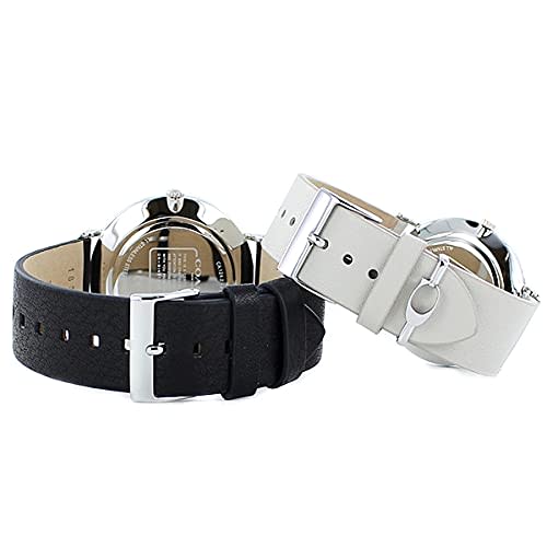 Coach Pair of Watches with Storage Boxes, Set of Two, In Black and Gray, Stylish Leather, Simple Design, Perfect for Birthdays or Other Special Occasi
