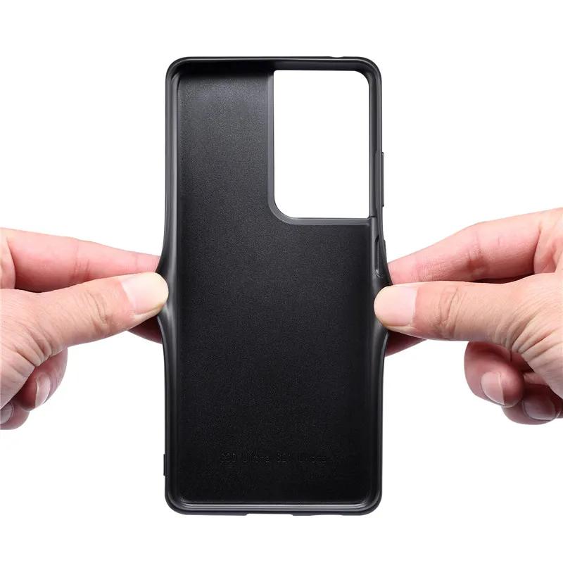 Роскошный кожаный чехол для телефона Samsung S25 S24 Ultra Plus S23 FE S22 S21 S20 Note 20 Note 10 Ultra Plus A05S с держателем для карт
