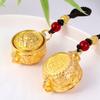 Медный кулон в китайском стиле на удачу, брелок для ключей от машины с латунными монетами, брелок со знаком зодиака и рогом изобилия, унисекс