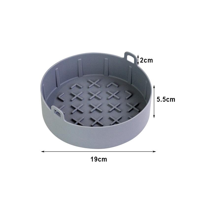 New Air Fryer Silicone Grill Pan Multifunctional Silicone Pad Air Fryer Silicone Pot square wave grey