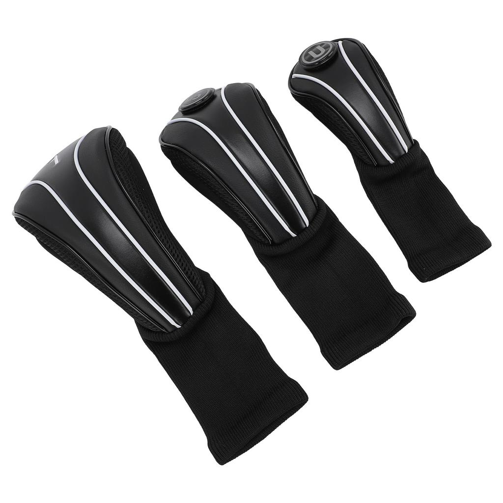 3 шт. Чехол для головки клюшки со сменными номерными табличками, длинная горловина, устойчивый к царапинам, дышащий ПУ чехол для головки клюшки