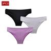 3Pcs/Lot Cotton Panties for Plus Size Women Low Rise Bikini Brief Girls Sexy Lingeries Solid Panty Female Intimate