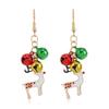 Colorful Christmas Earrings: Santa Claus & Snowman Pendants