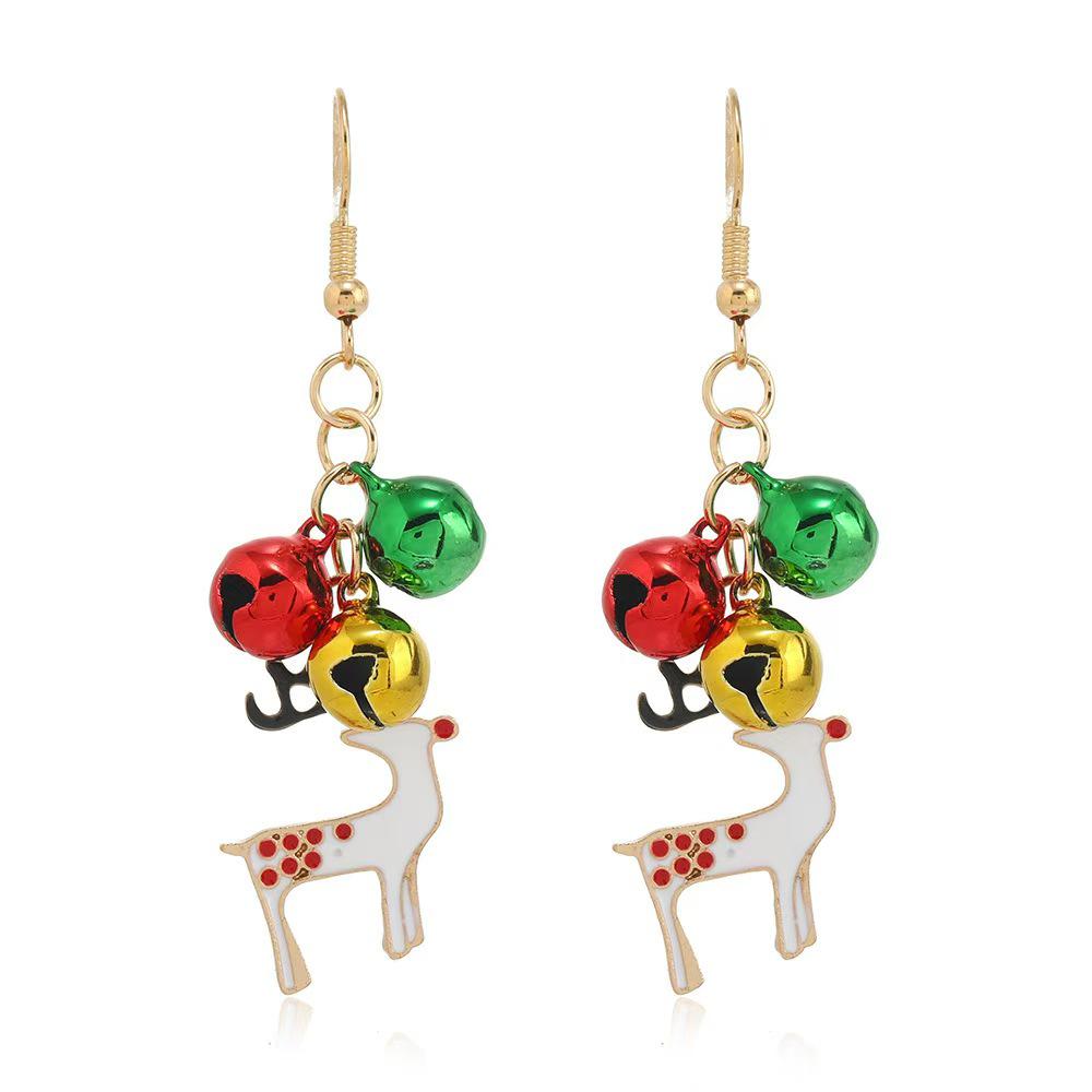 Colorful Christmas Earrings: Santa Claus & Snowman Pendants
