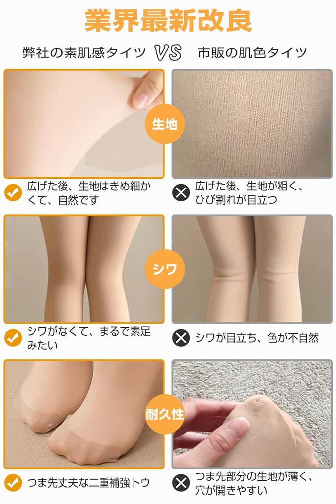 ROIZUKI 2025 Улучшенное ощущение Искусственные колготки по виду Машинная стирка Колготки под голую кожу Женские с флисовой подкладкой Бежевые, Для босых ног, Устойчивые к скатыванию, Плотные,